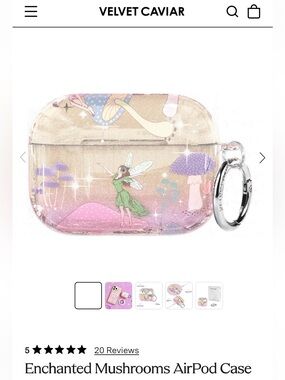 Velvet Caviar Fairy Garden Glitter AirPods Pro Case in Pink, Gold, Purple - NEW